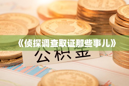 武夷山《侦探调查取证那些事儿》