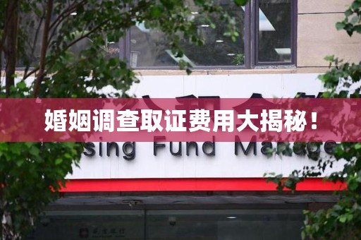 武夷山婚姻调查取证费用大揭秘！