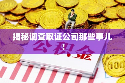 武夷山揭秘调查取证公司那些事儿！