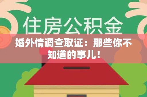 武夷山婚外情调查取证：那些你不知道的事儿！