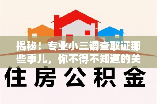 武夷山揭秘！专业小三调查取证那些事儿，你不得不知道的关键点
