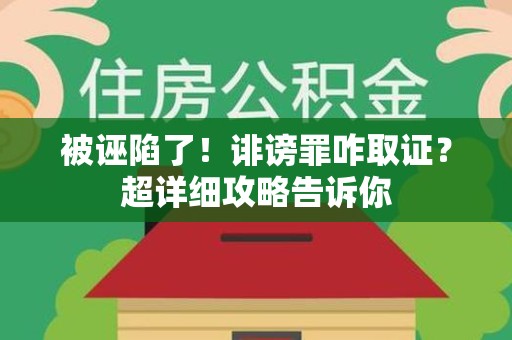 武夷山被诬陷了！诽谤罪咋取证？超详细攻略告诉你