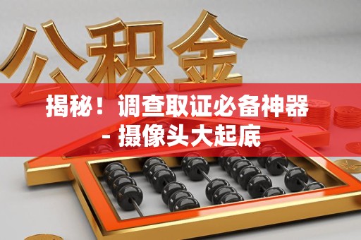 武夷山揭秘！调查取证必备神器 - 摄像头大起底